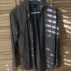 Ralph Lauren Chocolate and White Striped Blouse